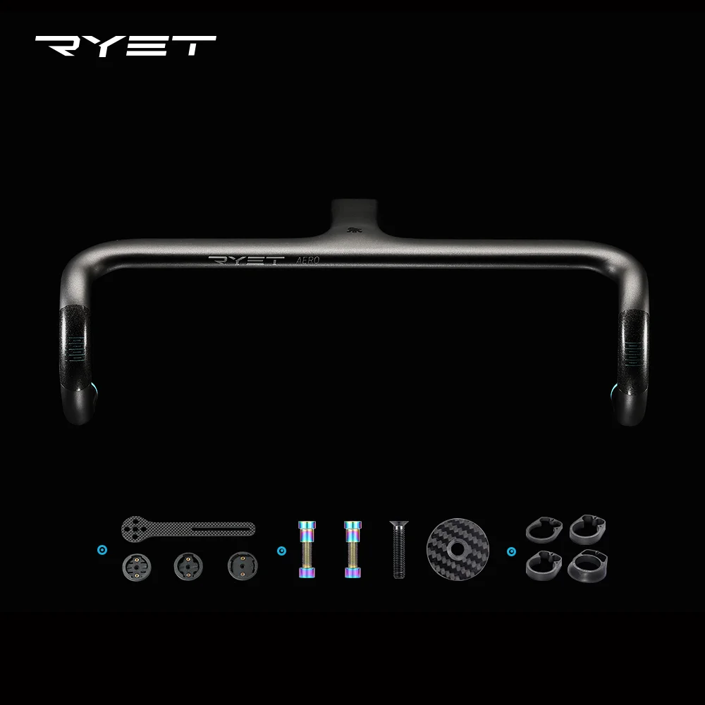 

2022 RYET Carbon Bicycle Handlebar T1000 28.6mm 400/420/440 Integrated Bar With Spacers Set UD Matt Black Road Bike Accessories