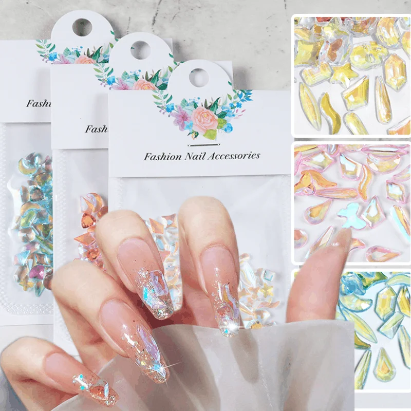 

Блестящие разноцветные камни для ногтей, прозрачный кулон AB, Кристалл Аврора, вода, бриллиант, очаровательный дизайн ногтей 3D, аксессуары для украшения