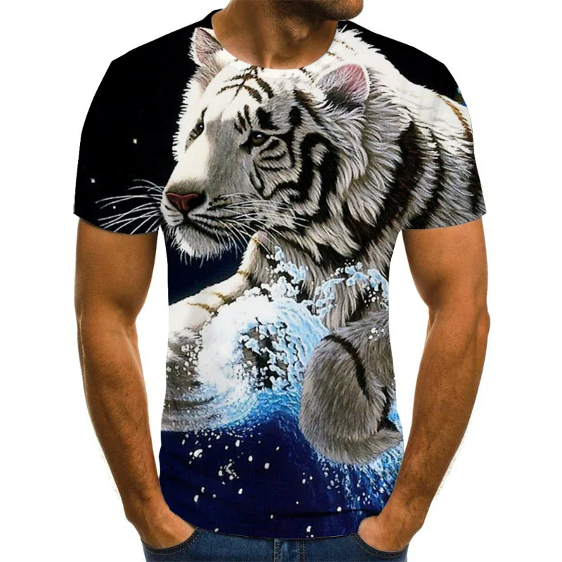 

Summer New Fashion Animal Lion 3D Printed T-shirt for Men's and Women's Casual Hirt O-neck Hip Hop Short Sleeve Plus Size Tops