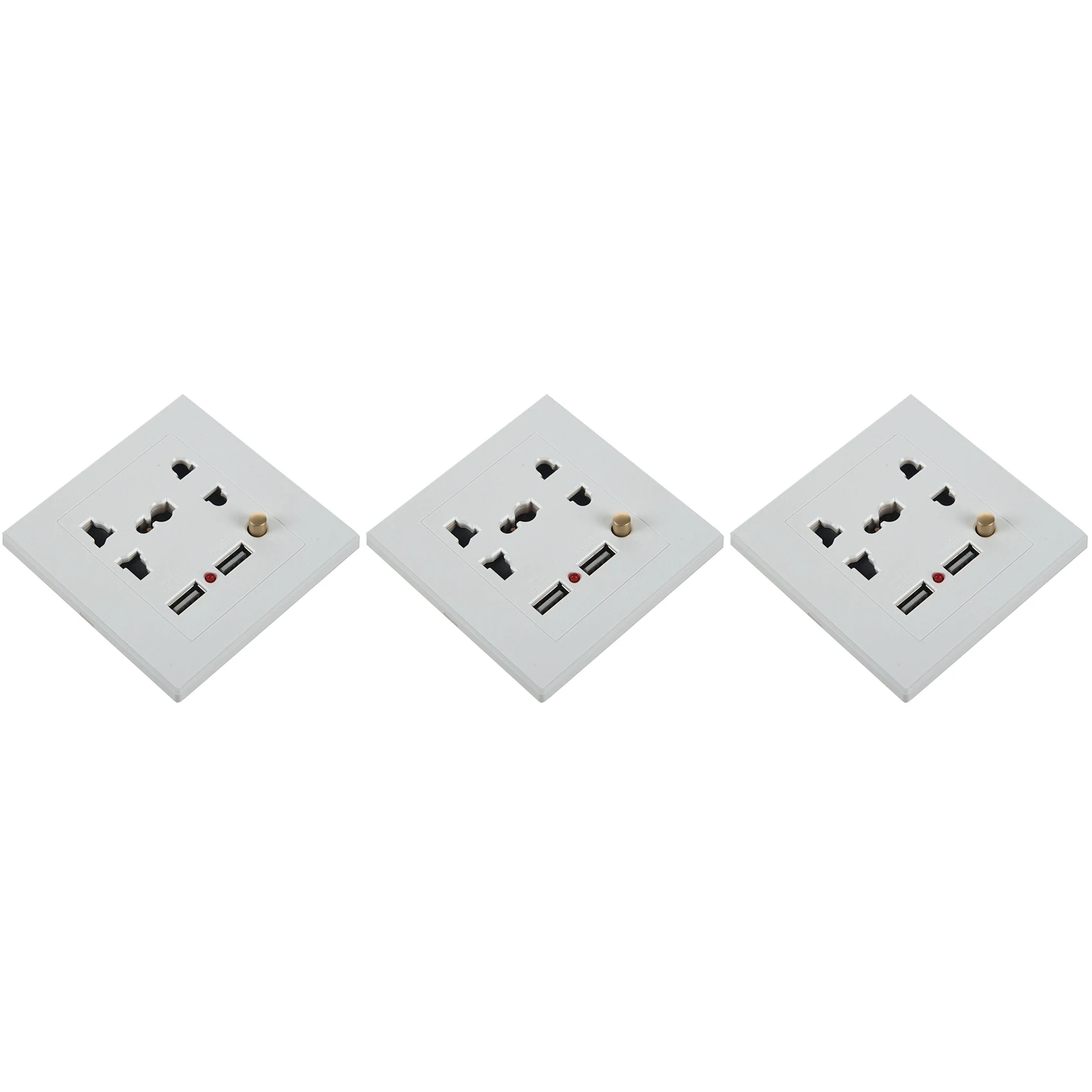 

3X 2.1A Dual USB Wall Charger Socket Adapter Universial Power Outlet Panel wite Switch