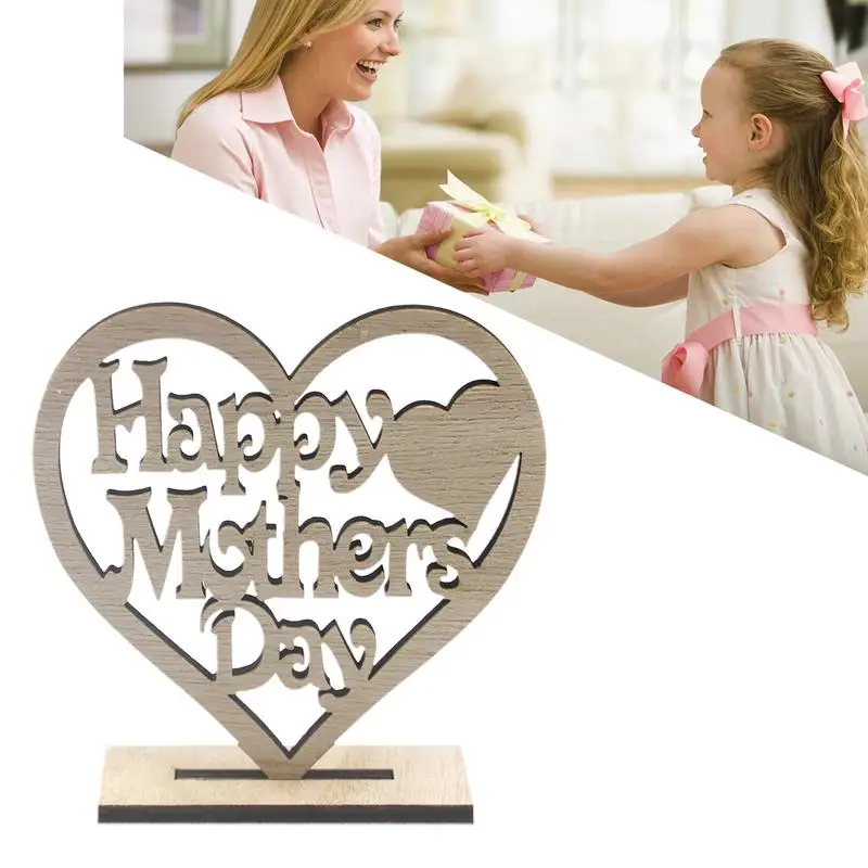 

Wooden Ornaments Mother's Day Embellishments Mom Thanks Heart Ornament Holiday Gift For Mothers Day Easy To Assemble