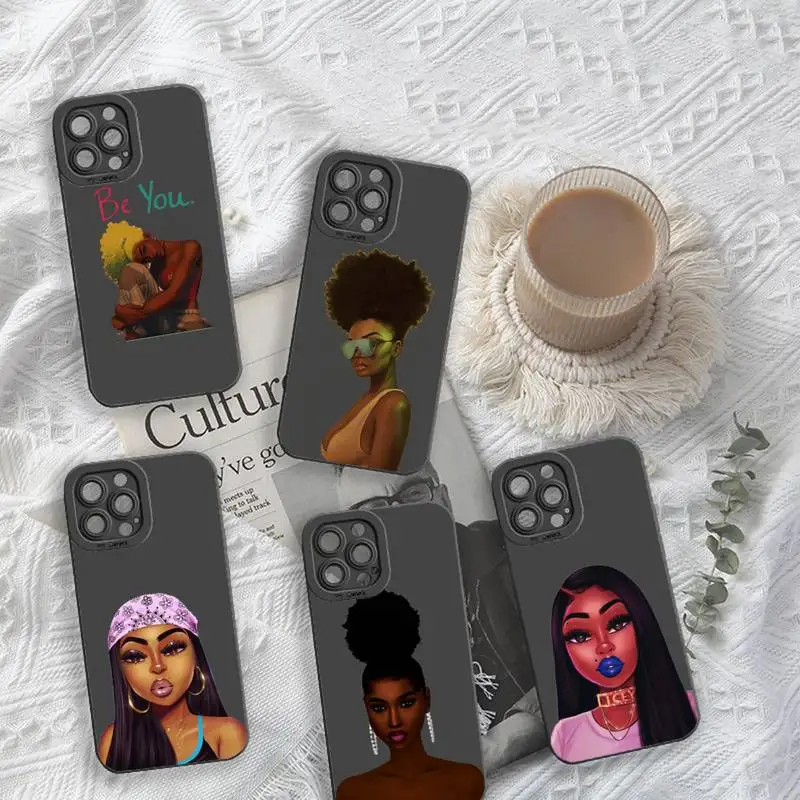 

Fashion Black cool Girls Phone Case For iPhone 13 12 11 Pro MAX Mini X XS XR 7 8 Plus Camera Lens Liquid Silicone