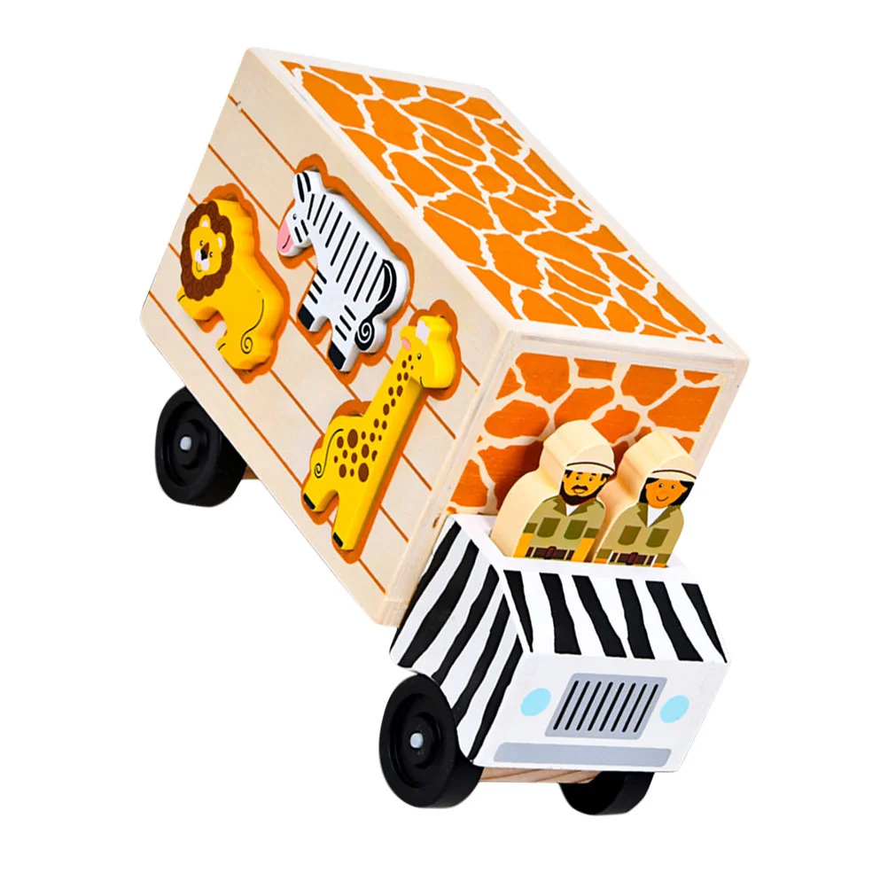 

1pc Educational Safe Practical Cartoon Car Animal Learning Four-wheel Vehicle Model Boys