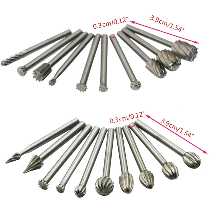 20pcs/set Assorted 39mm Carbide Rotary Point Burr Die Grinder Bit 3mm Shank Milling Cutter Abrasive Tools Rotary Burrs images - 6