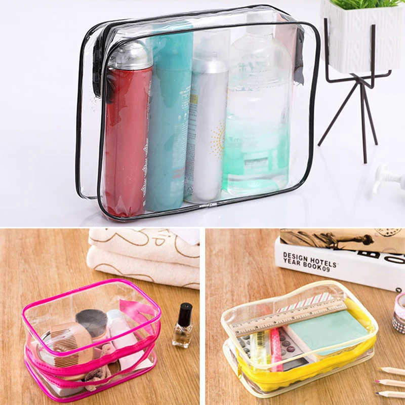 

3pc Cosmetic Bag PVC Transparent Toilet Bags Travel Cosmetics Toiletry Kit Holder Organizer Case Travel Luggage Pouch