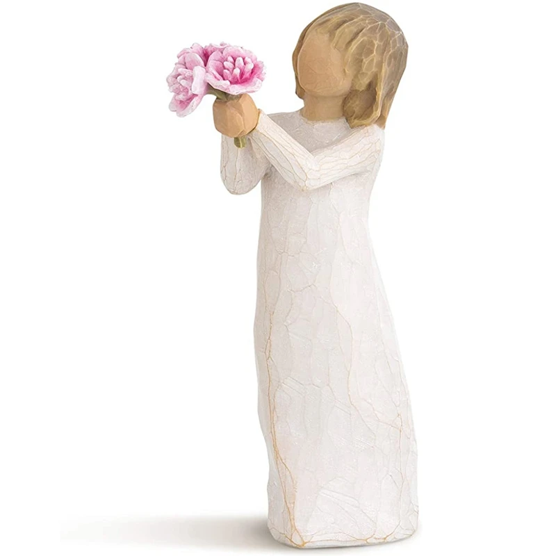 

NEW-Bouquet Boy Miniature Statues Home Decorations Resin Crafts Character Sculptures Desktop Valentine's Day Gift