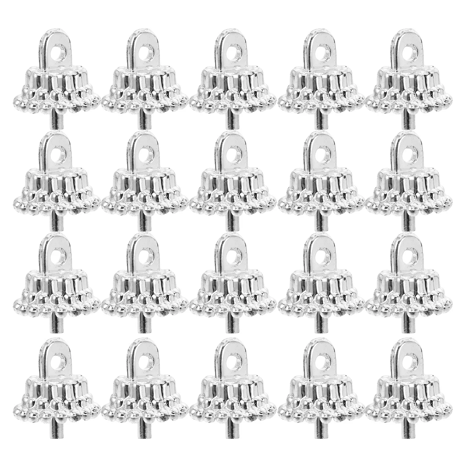 

Пластиковые колпачки для рождественских украшений BESTOYARD серебристого цвета