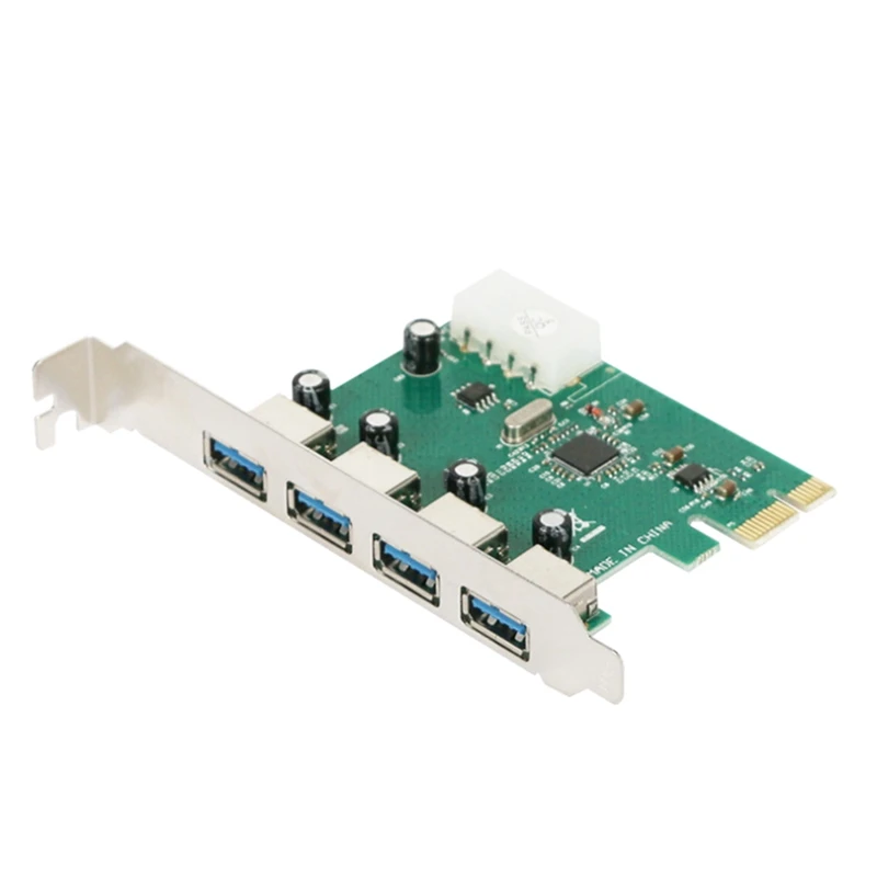 

PCI E VL805 Four-Port USB 3.0 Super High-Speed Thermal Control Expansion Card, Built-in Large 4PIN Power Supply for PC