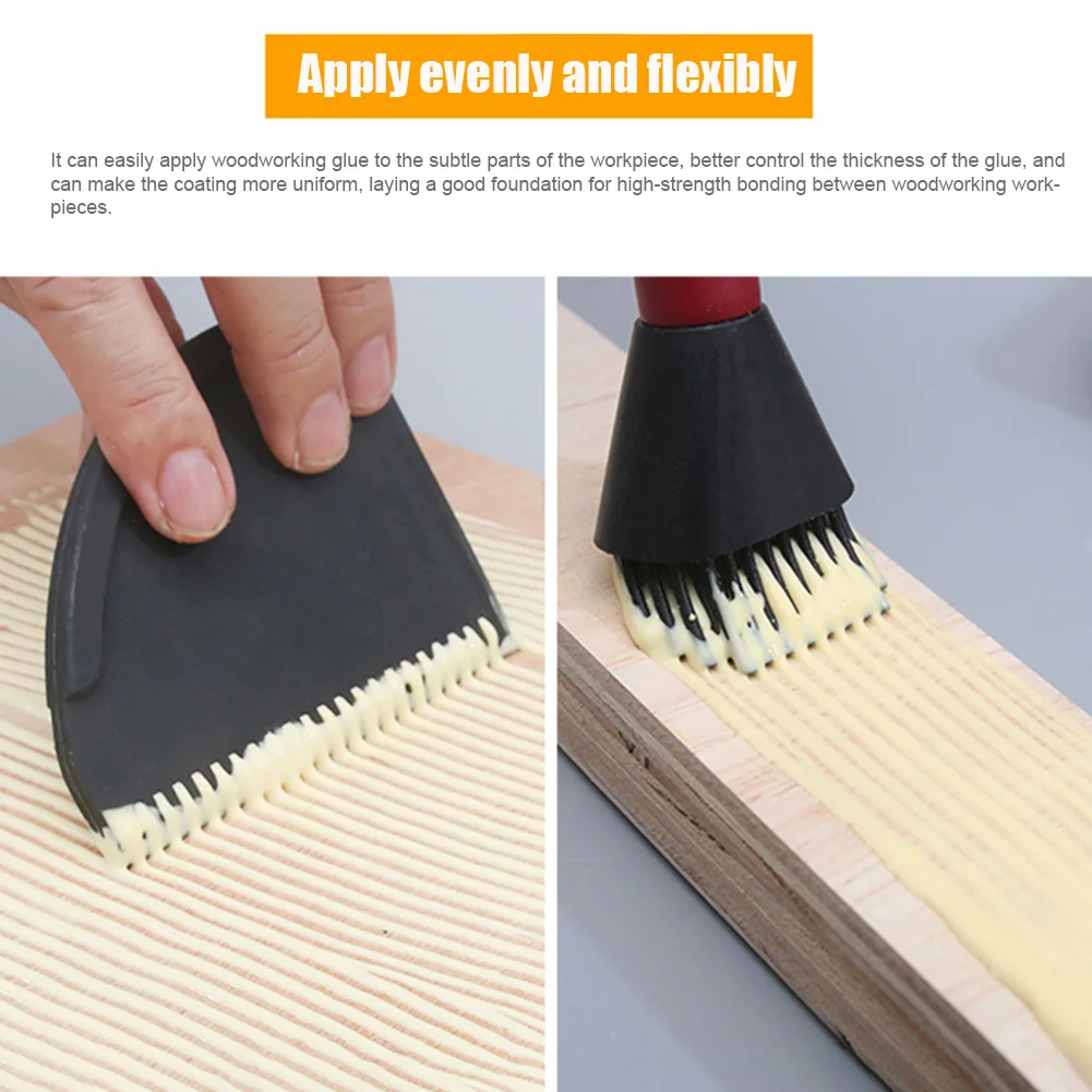 

4pcs/set Portable Easy Clean Tray Woodworking Gluing Kit Flat Scraper Comfortable Grip Factory Wide Narrow Brush Soft Silicone