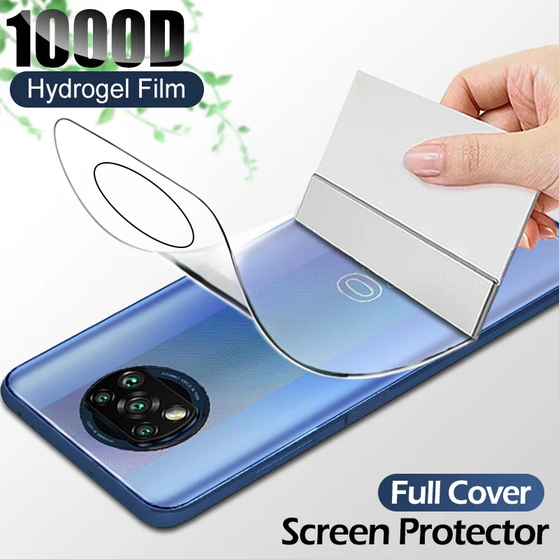 

1000D Full Cover Hydrogel Film For Poco X3 Pro nfc F3 GT F2 M3 M4 Screen Protector Pocophone f1 Mobile Phone Protective No Glass