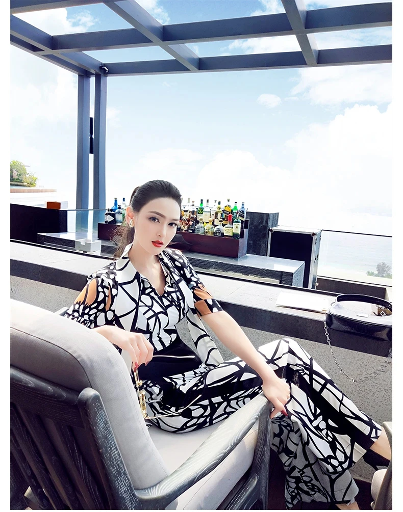 Комбинезон женский с широкими штанинами офисный Модный повседневный свободный