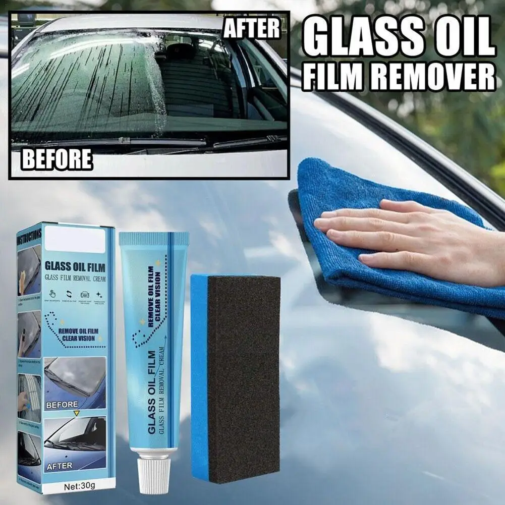1pcs Car Window Oil Film Cleaner Oil Remover Car Glass Oil Cleaner Auto Windshield Oil Clean Stains Stain Nano Protect X5X9