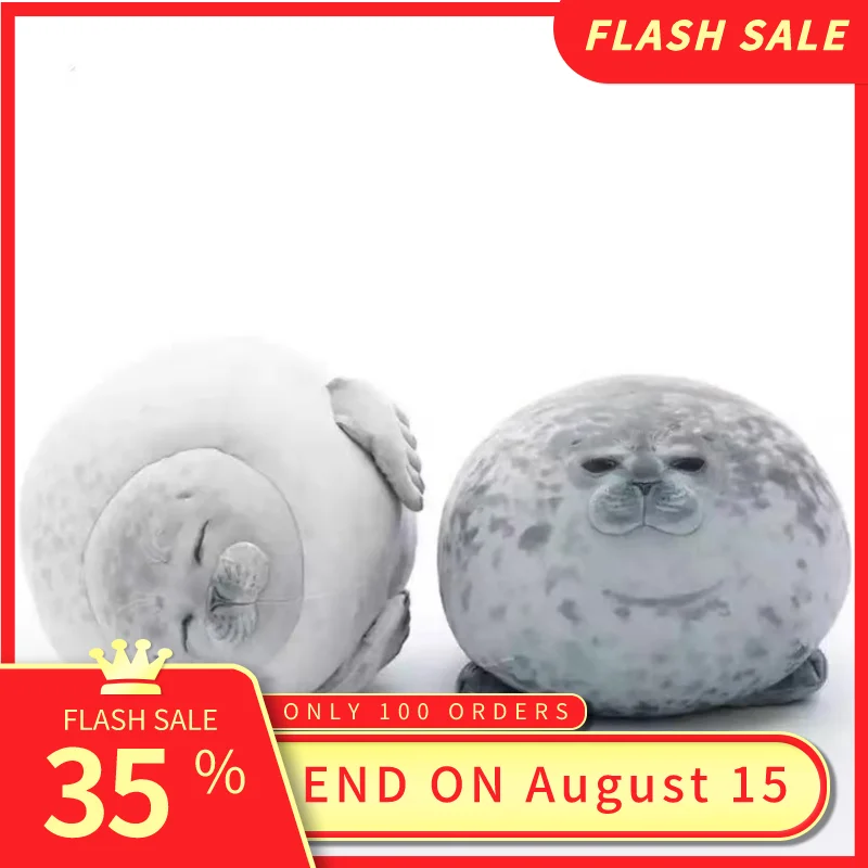 

20/30/40/60cm Angry Blob Seal Pillow Chubby 3D Sea Lion Doll Plush Stuffed Toy Baby Sleeping Throw Pillow Gifts for Kids Girls