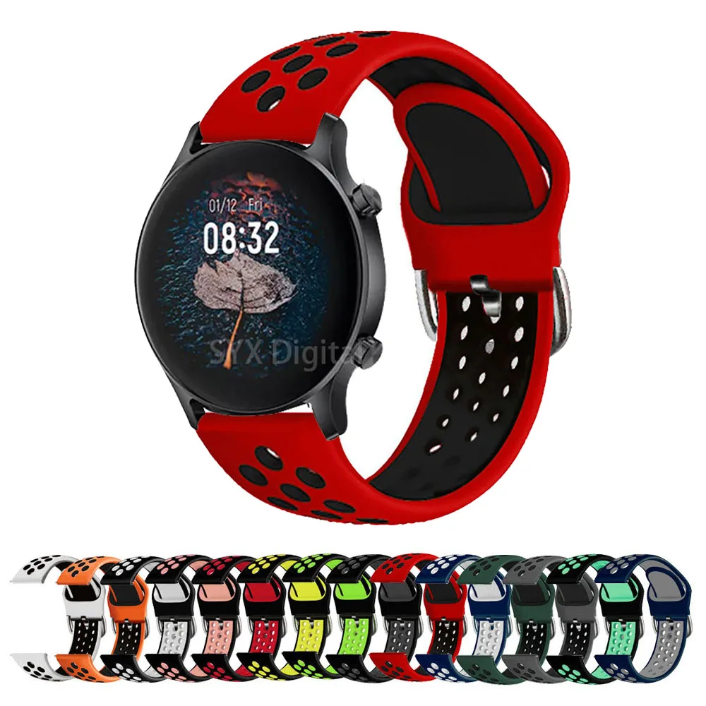 

22mm Watchband Bracelet For Haylou GST / RT2 / RT LS05S / RS3 LS04 Smart Watch Double Color Silicone Strap Band Sport Wriststrap