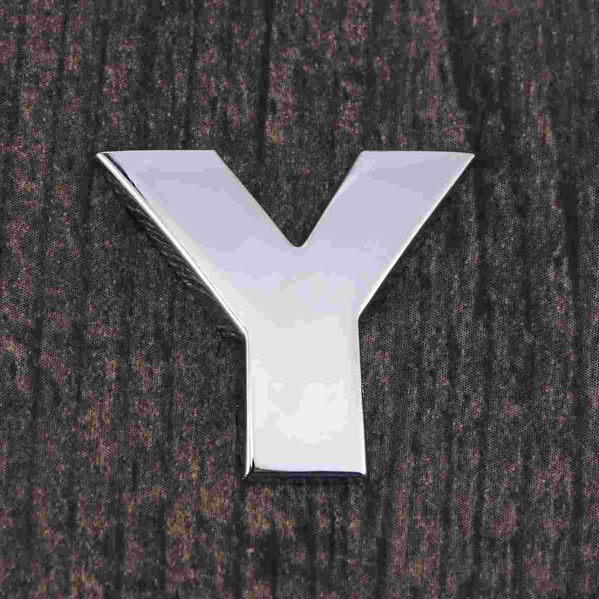 

3D DIY металлические буквы-Стикеры, автомобильная эмблема, буква, серебряный значок, наклейка (серебряный Y)