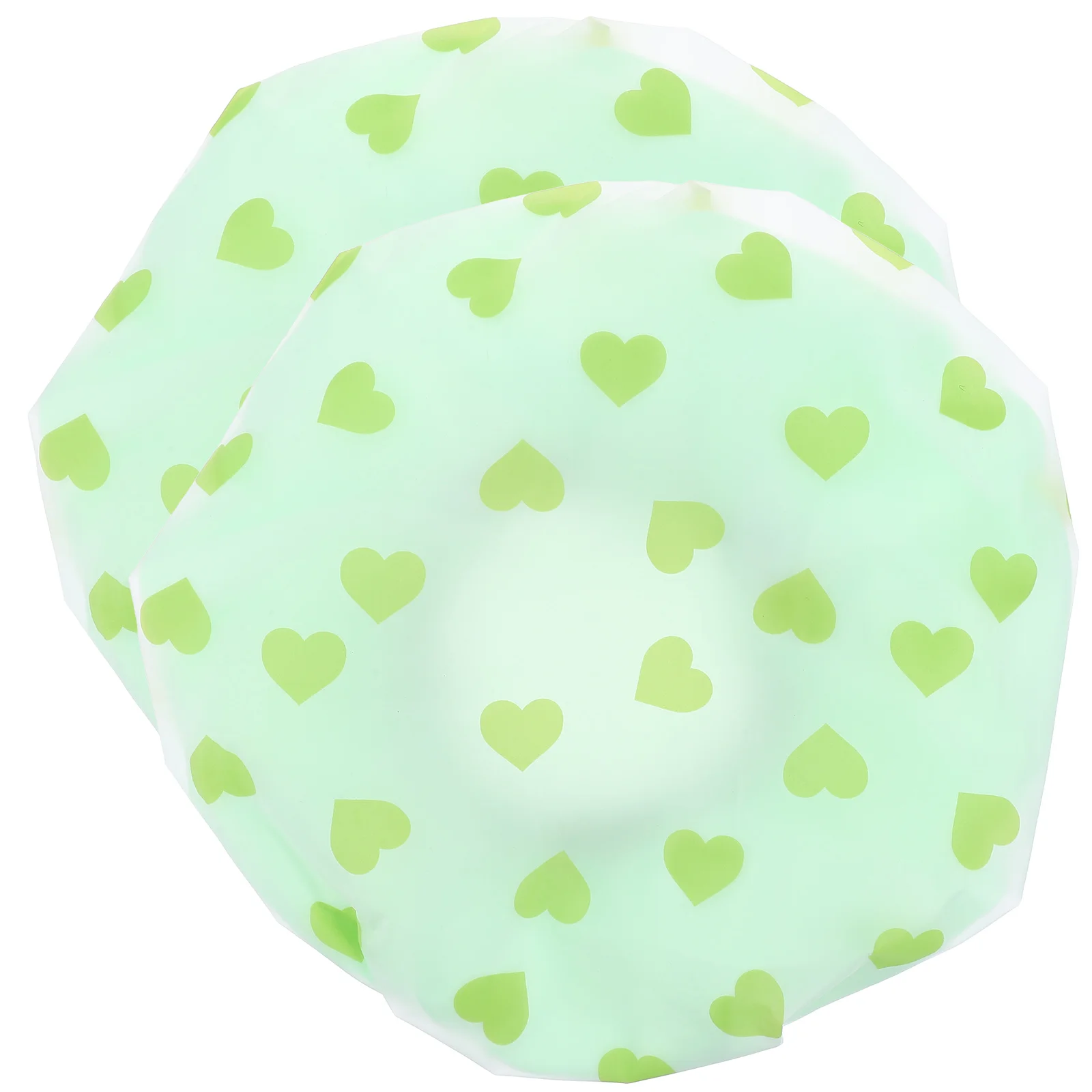 

2pcs Hair For Shower Heart Pattern Shower Bonnet Reusable Shower Cap Accessory