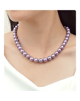 charming 8 9mm natural south sea genuine purple lavender round pearl necklace for women free shipping jewely