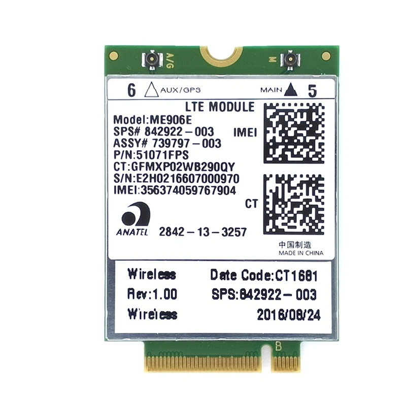 

ME906E Unicom Telecom 4G модуль NGFF SPS842922 беспроводная сетевая карта подходит для HP720 725 840 G2