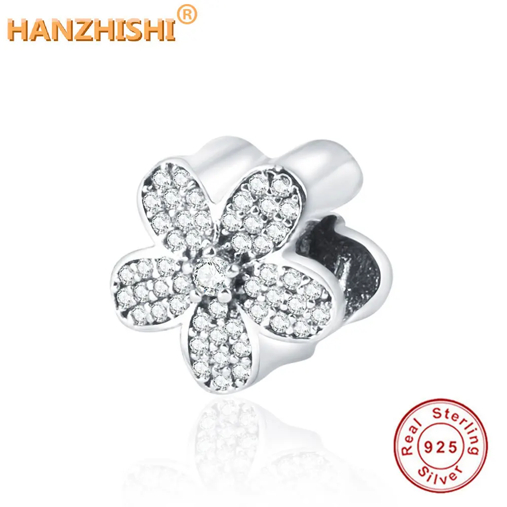

2022 Spring Collection Fits Pandora Charms Bracelet 100% 925 Sterling Silver Beads Flower Charms with Cubic Zircon DIY Jewelry