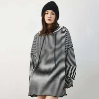 oversized 2022 autumn winter knitted women striped sweaters female full sleeve hooded loose casual pullovers jersey jumpers s3