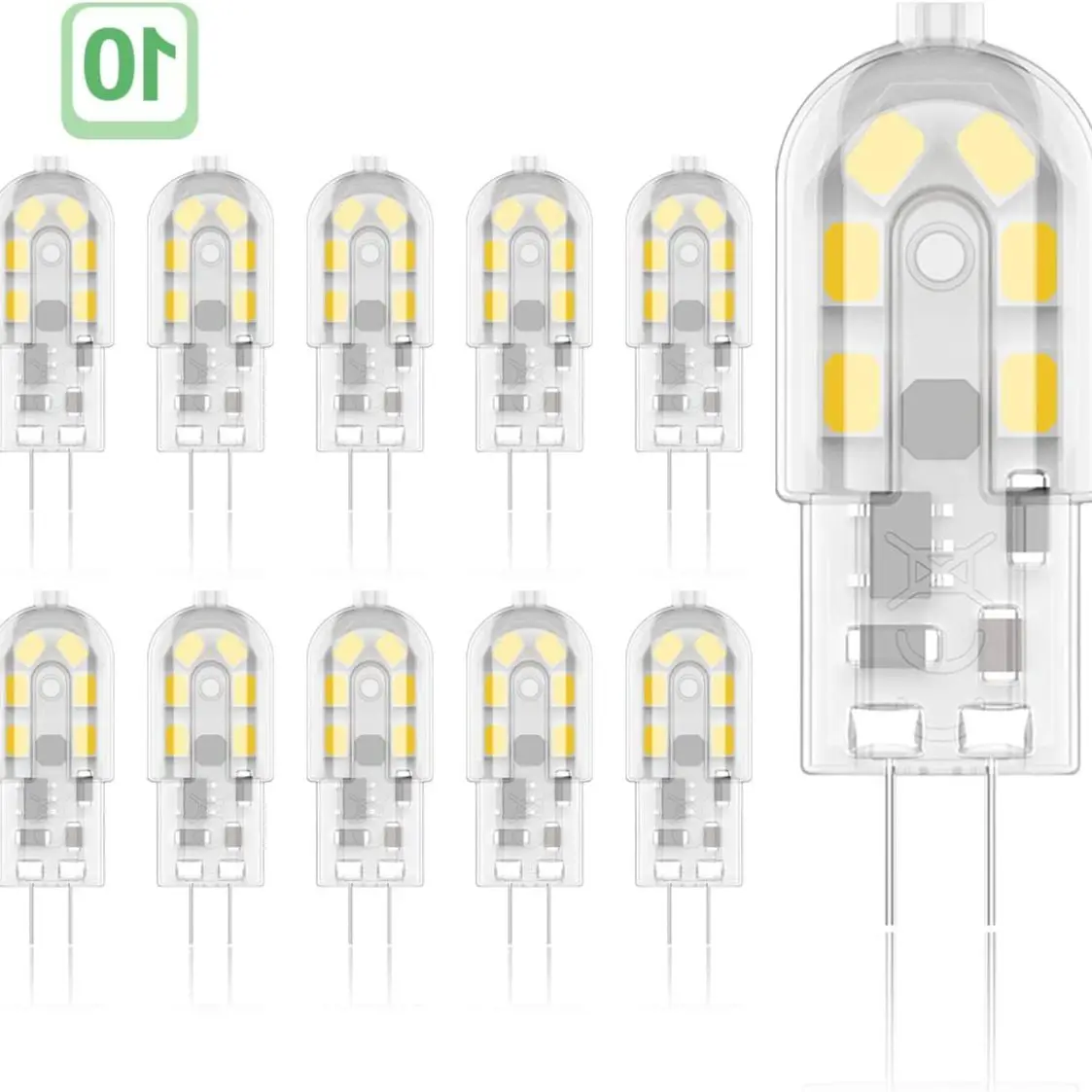 

LED G4 LED Bulbs 2W,20W Halogen Bulbs Equivalent,Flicker Free,cold White 3000K,AC/DC 12V,Non Dimmable,Energy Saving Light Bulbs