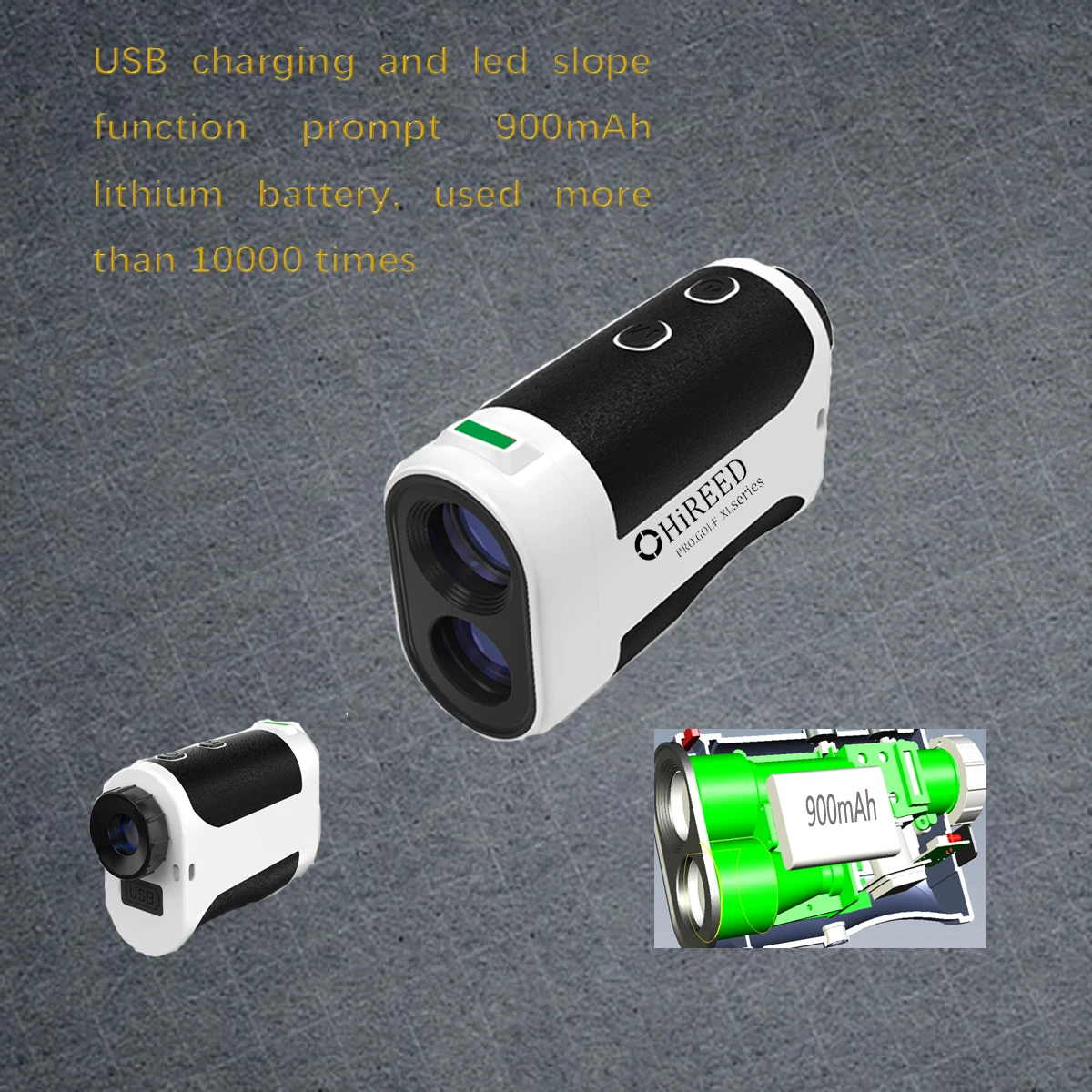 Новый перезаряжаемый лазерный дальномер для гольфа с USB-зарядкой 1000 м 1200 наклоном