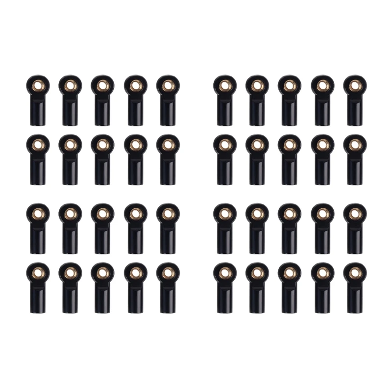 

40Pcs Metal M3 Link Tie Rod End Ball Joint For 1/10 RC Car Crawler AXIAL SCX10 D90 D110 Tamiya CC01,Black