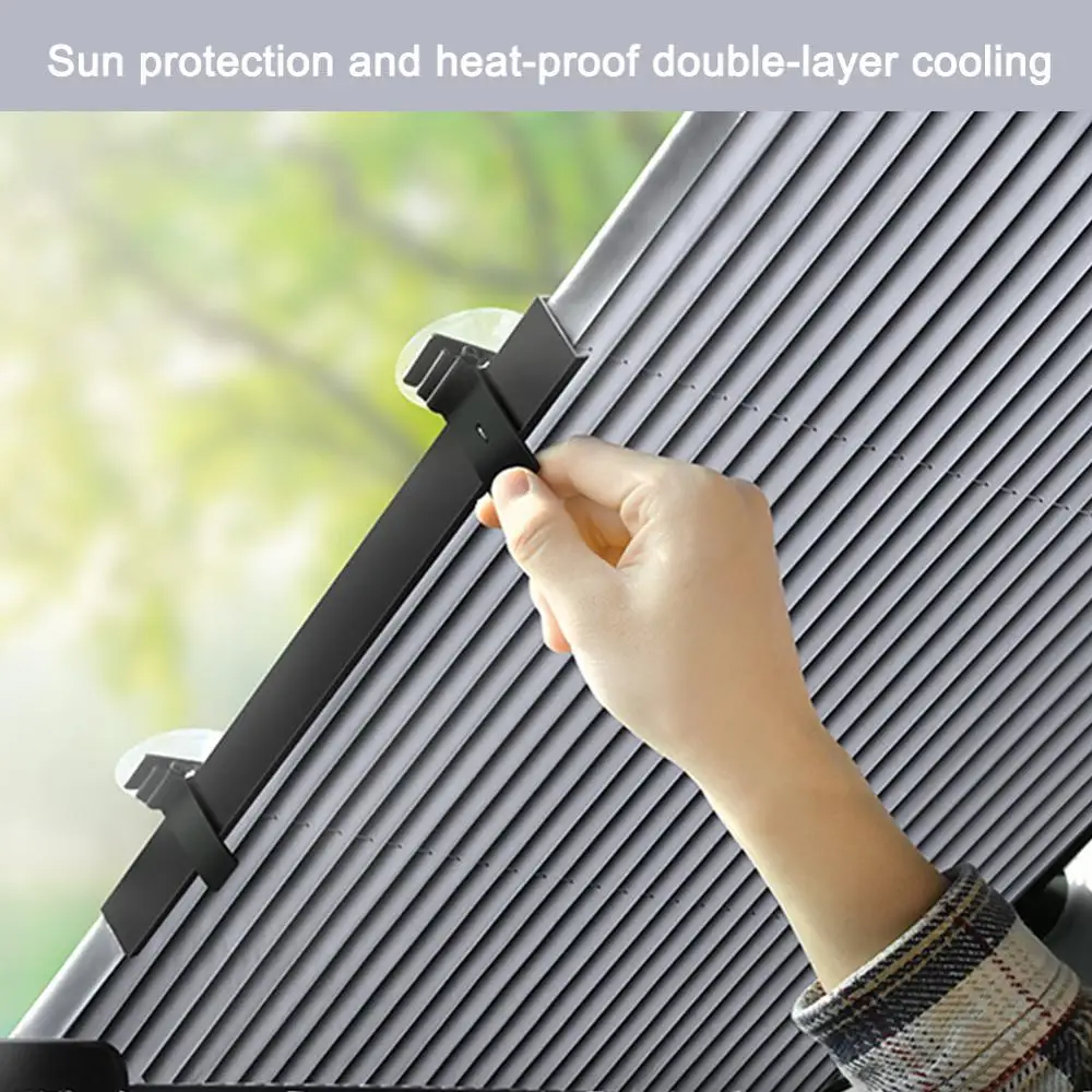 Window Sun Visor Anti-ultraviolet Car Windshield Sun Blind Automatic Extension Car Cover Protection Curtain 46CM/65CM/70CM