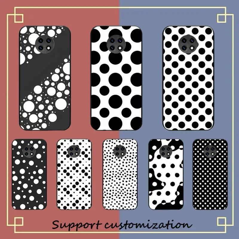 

Black And White Polka Dot Phone Case for Redmi Note 8 7 9 4 6 pro max T X 5A 3 10 lite pro