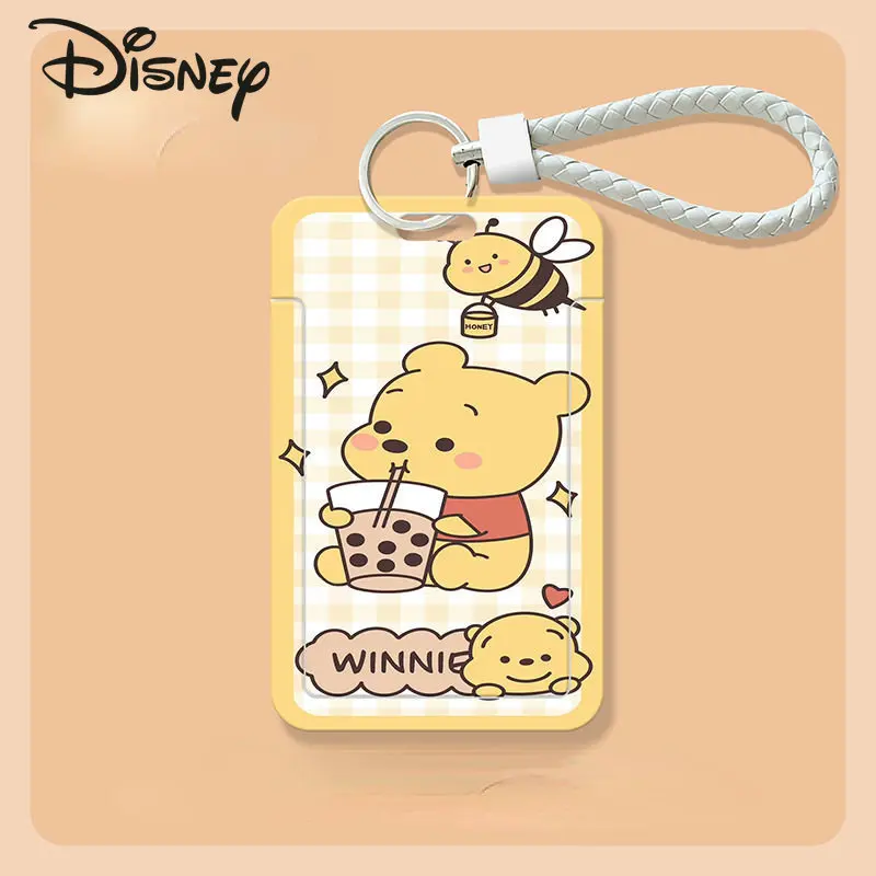 Disney Winnie Bear New Women's Card Bag Fashion Cartoon Student Card Bag High Quality Multifunctional Storage ID Card Case