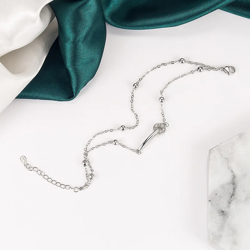 Цветные браслеты из стерлингового серебра для женщин двухслойные кольца