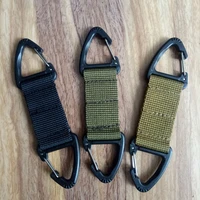 carabiner tactical nylon webbing backpack buckle double point triangle buckle mountaineering two way quick hanging key chain