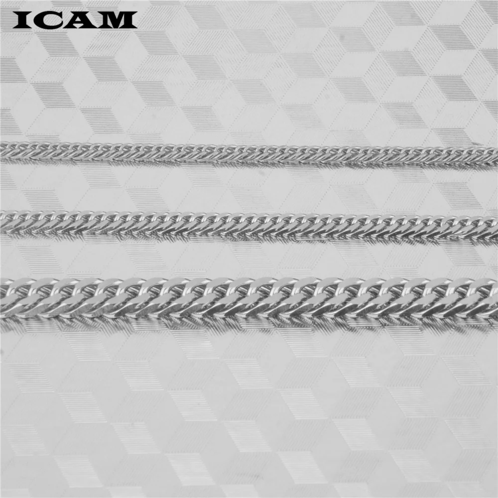 Браслет ICAM для мужчин и женщин панцирная цепь из кубинской цепи нержавеющей