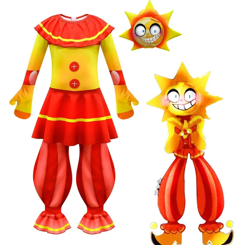Костюм для косплея клоуна из аниме Sundrop FNAF костюм мальчиков и девочек с маской