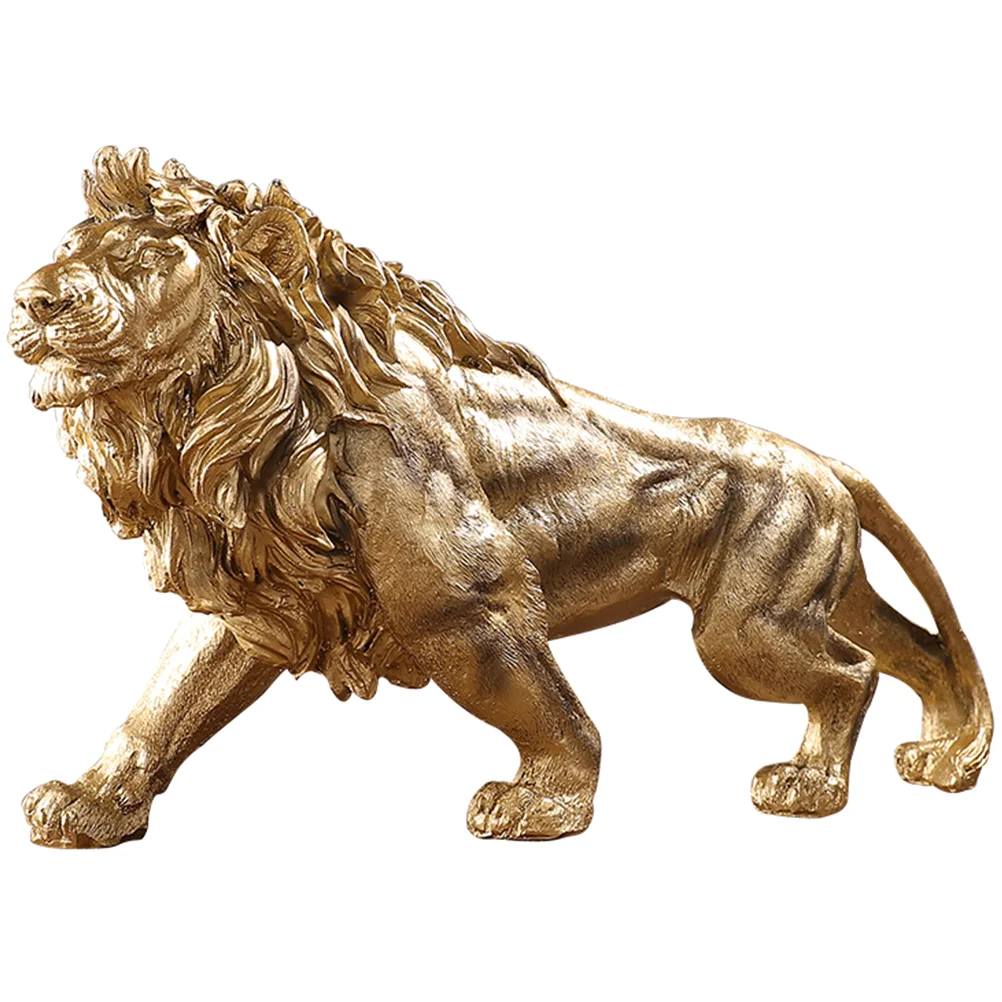 

Ornaments Bookshelf Lion Statue Lifelike Resin Desktop Decor Dcorative Office Craft Home Table Decoration Compact