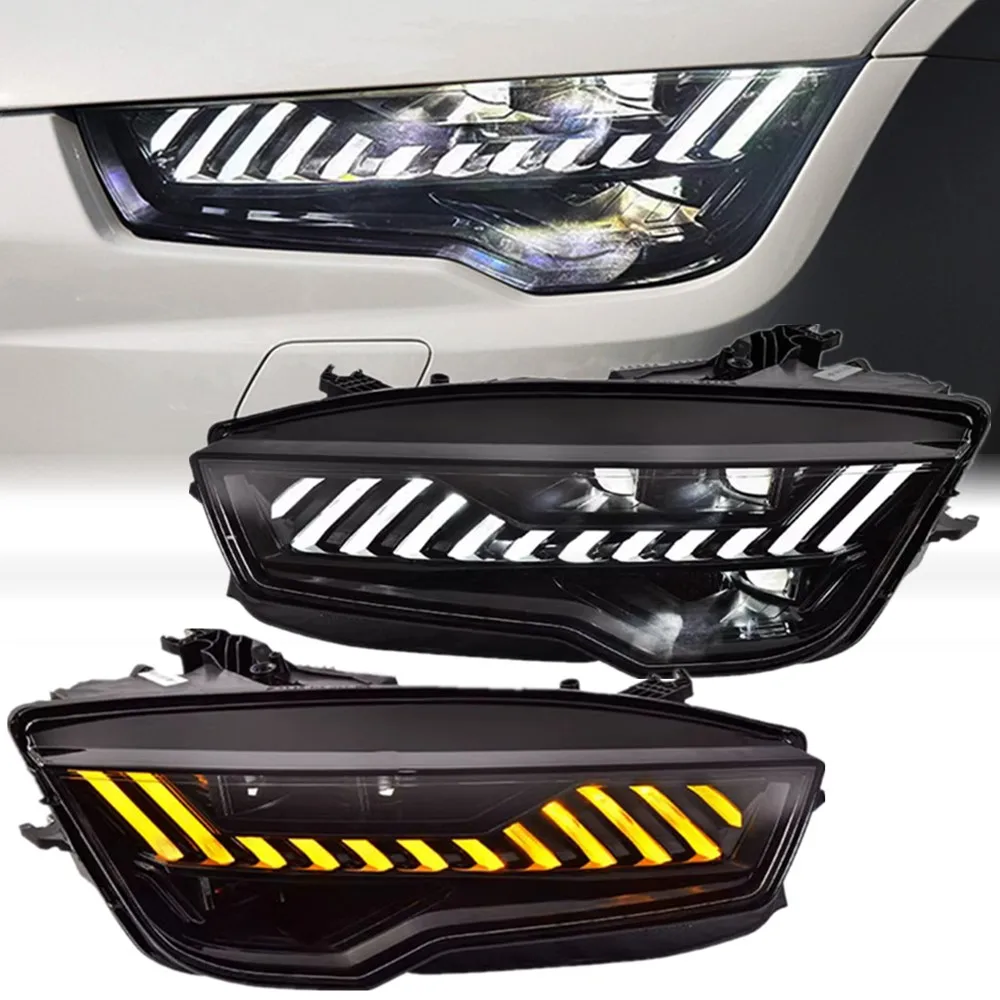 Фото Автомобильные аксессуары для Audi A7 светодиодные фары 2011-2018 RS7 обновление светодиодных передних DRL указателей поворота проектор в сборе №1