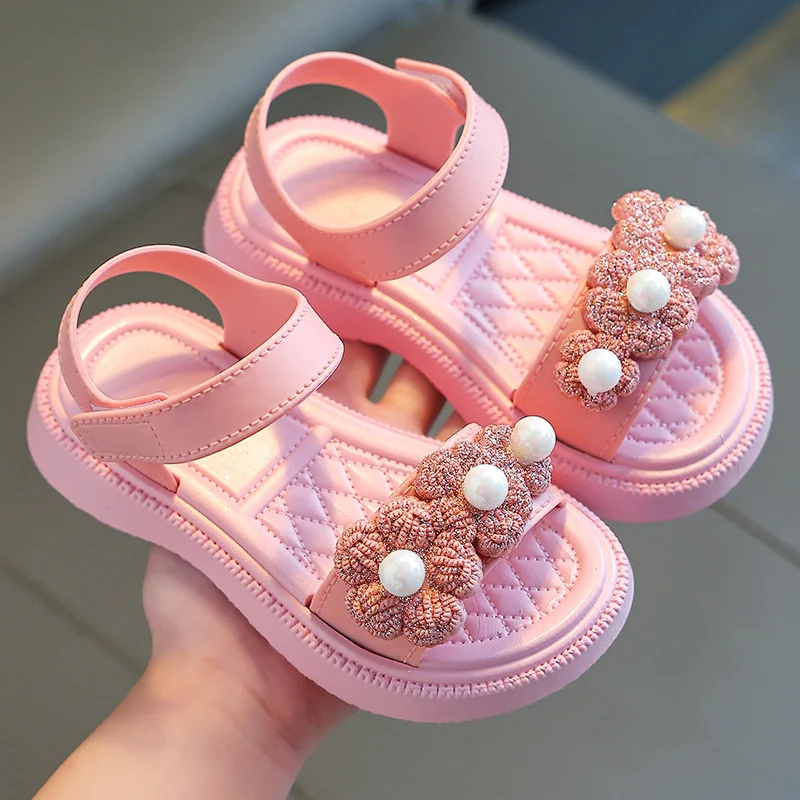 

2-9 Years Baby Girls Princess Sandals Fashion Flower Casual Beach Shoe Kids Summer Outdoor Cute Sandalias Chaussure Enfant Fille