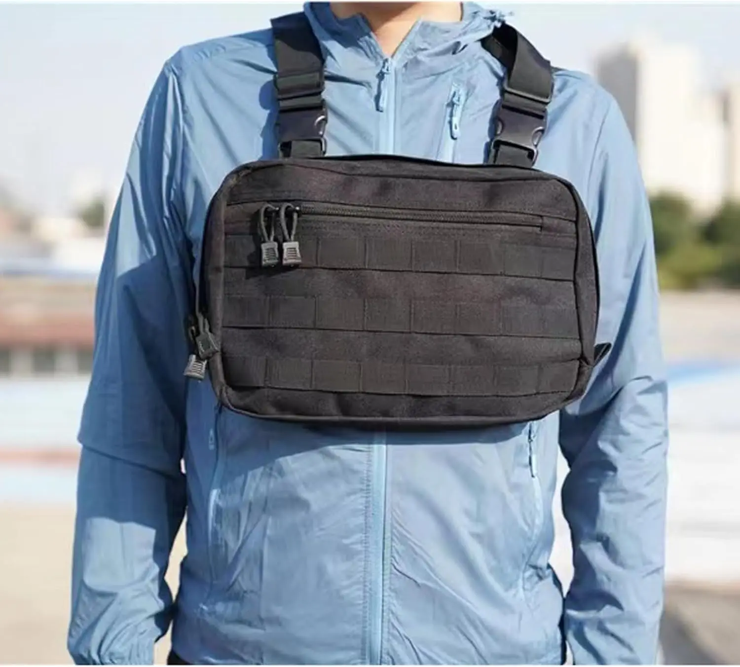 Фото Тактическая нагрудная сумка Maizoon для улицы с системой Molle, небольшая вместимость, 8-литровые регулируемые лямки, идея первой необходимости для приключений №2