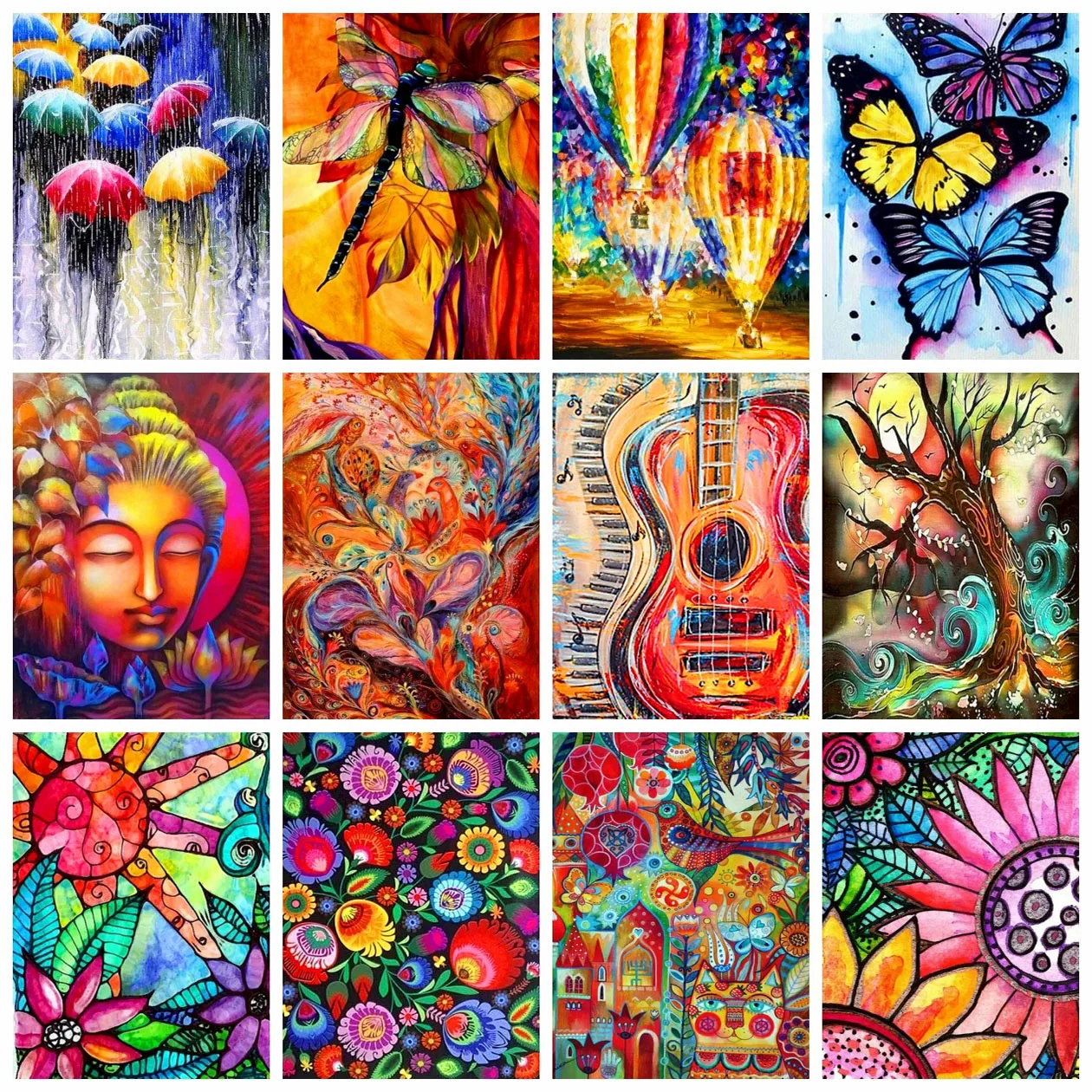 

Painting By Numbers Flower Butterfly Canvas Art Handpainted Oil Painting By Numbers Frameless Wall Decorations Living Room