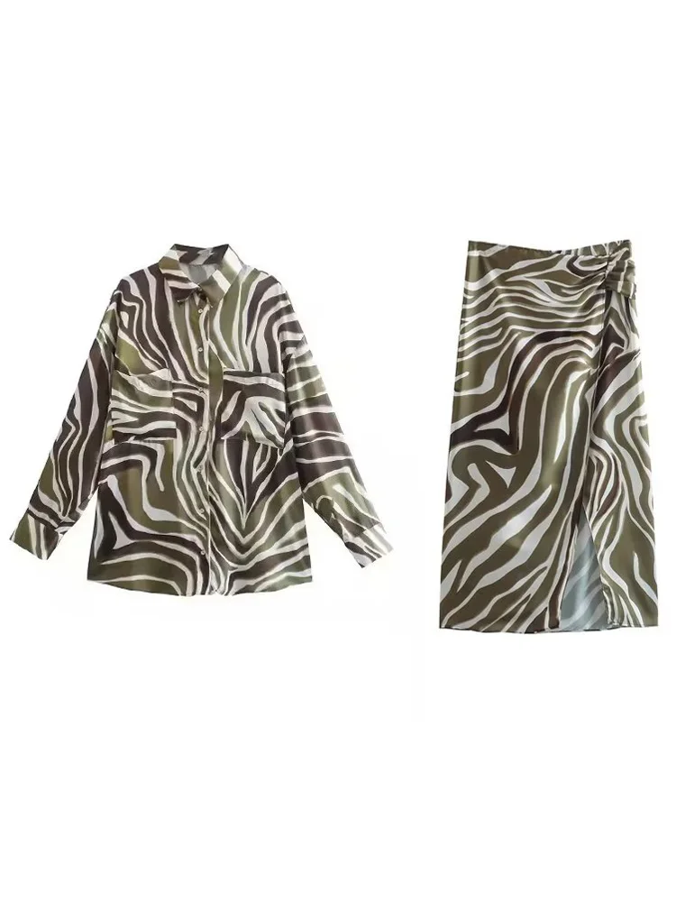 

Женский костюм-двойка Kumsvag, леопардовая юбка и юбка, повседневный костюм для улицы, лето 2022