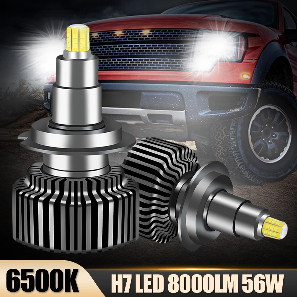 

2Pcs H7 Car LED Headlights Bulb 8000LM H1 H4 H11 9005 9006 9012 Headlight High Brightness 6500K Hi/Lo Beam Lamp IP68 Waterproof