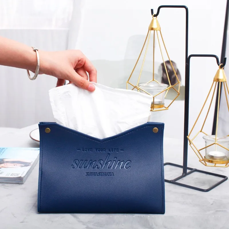 

Nordic Leather Tissue Box Car Tissue Box Desktop Large Storage Box Napkin Holder Home Living Room Decoration Bedroom Kitchen