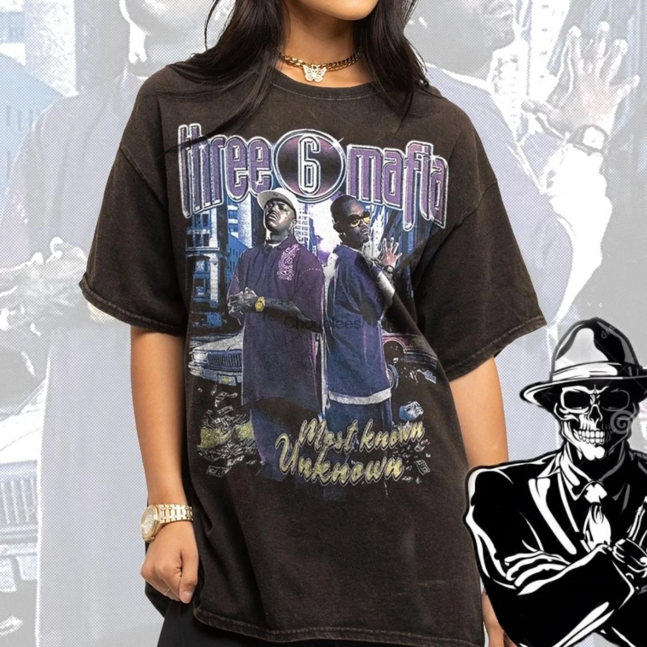 Dreamtiedye три шесть мафия винтажная стирка | Футболки