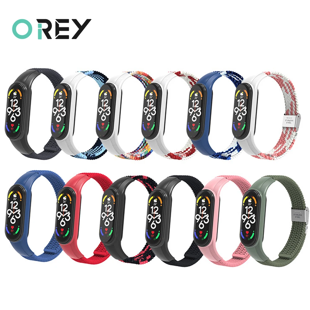 

Bracelet for Mi band 7 Strap Elastic Adjustable Nylon Braided Wristband for Xaomi Xiami Xiaomi Mi band 7 miband 7 band7 Strap