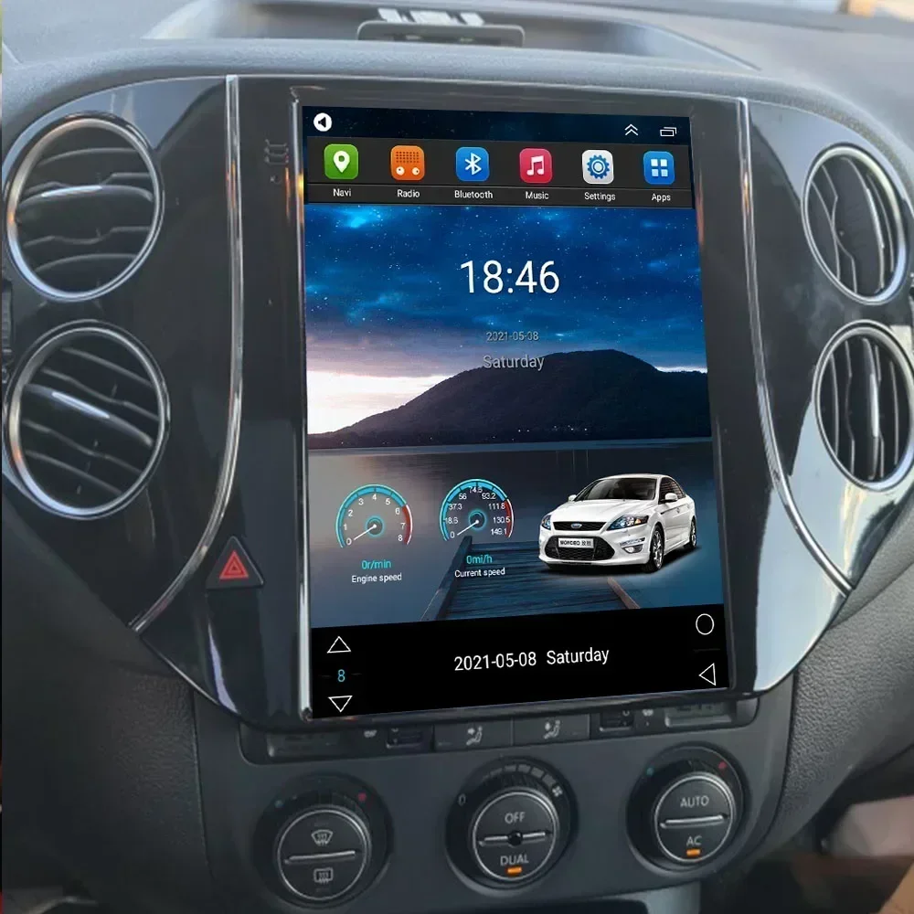 Фото DSP Android 13 Tesla Ветерический экран Автомобильное радио для VW Volkswagen Tiguan 2010-2036 Мультимедийная навигация GPS Стерео 2 DIN без DVD №1