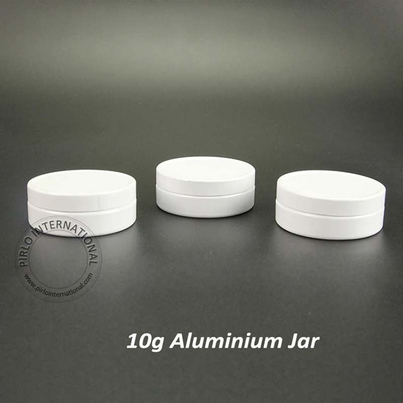 

Round Shape 10g White Color Aluminum Cream Jars /Tins Cosmetic Lip Balm Containers Nail Derocation Crafts Pot Bottle