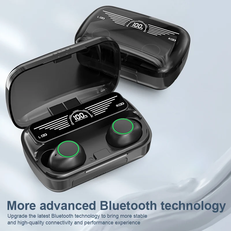 Оригинальные беспроводные наушники Bluetooth Original Wireless Earphone TWS Stereo Headset Hifi Bass Earbuds Waterproof с LED-дисплеем и сенсорным управлением.