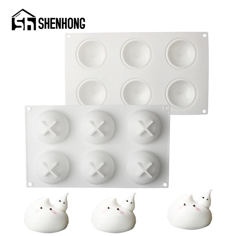 

SHENHONG Food Grade 6 Cavity Silicone Cake Molds Homemade Soap Mould French Mousse Dessert Baking Tools Kitchen Pastry Bakeware
