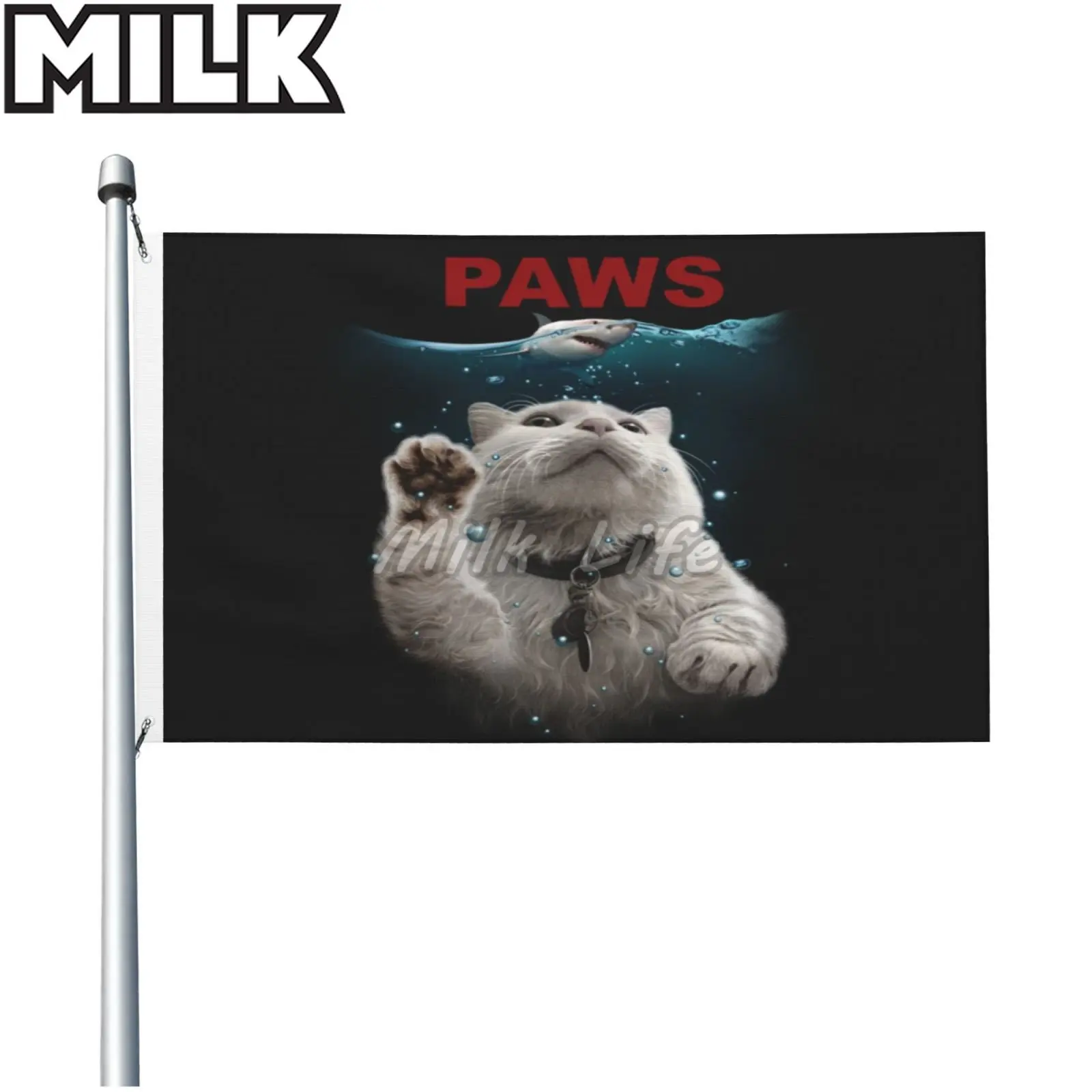 

Funny Double-sided Printing Giant Cats Paws Parody Movie Jaws for Home Garage Decoration