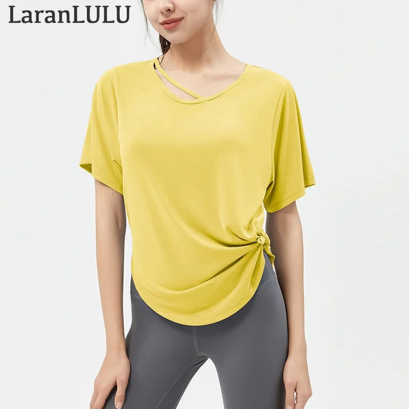 

Yoga Clothes Women Sports Tops Short Sleeve Fitness Clothes For Workout Gym Loose Breathable Fashion Running Training Sportswear